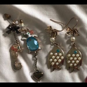 3 pairs of GENTLY USED BETSEY JOHNSON EARRINGS